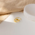 Oval Signet Charm Ring Silver 18K Gold Plated