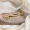 Classic Pave Ring Set Silver 18K Gold Plated