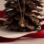 Diamond Poinsettia Necklace Silver 18K Gold Plated