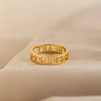 Roman Numerals Ring Silver 18K Gold Plated