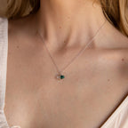 Malachite & Moonstone Necklace Silver 18K Gold Plated