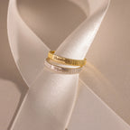 Ribbed Name Ring Silver 18K Gold Plated