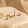 Diamond Earrings Set Silver 18K Gold Plated