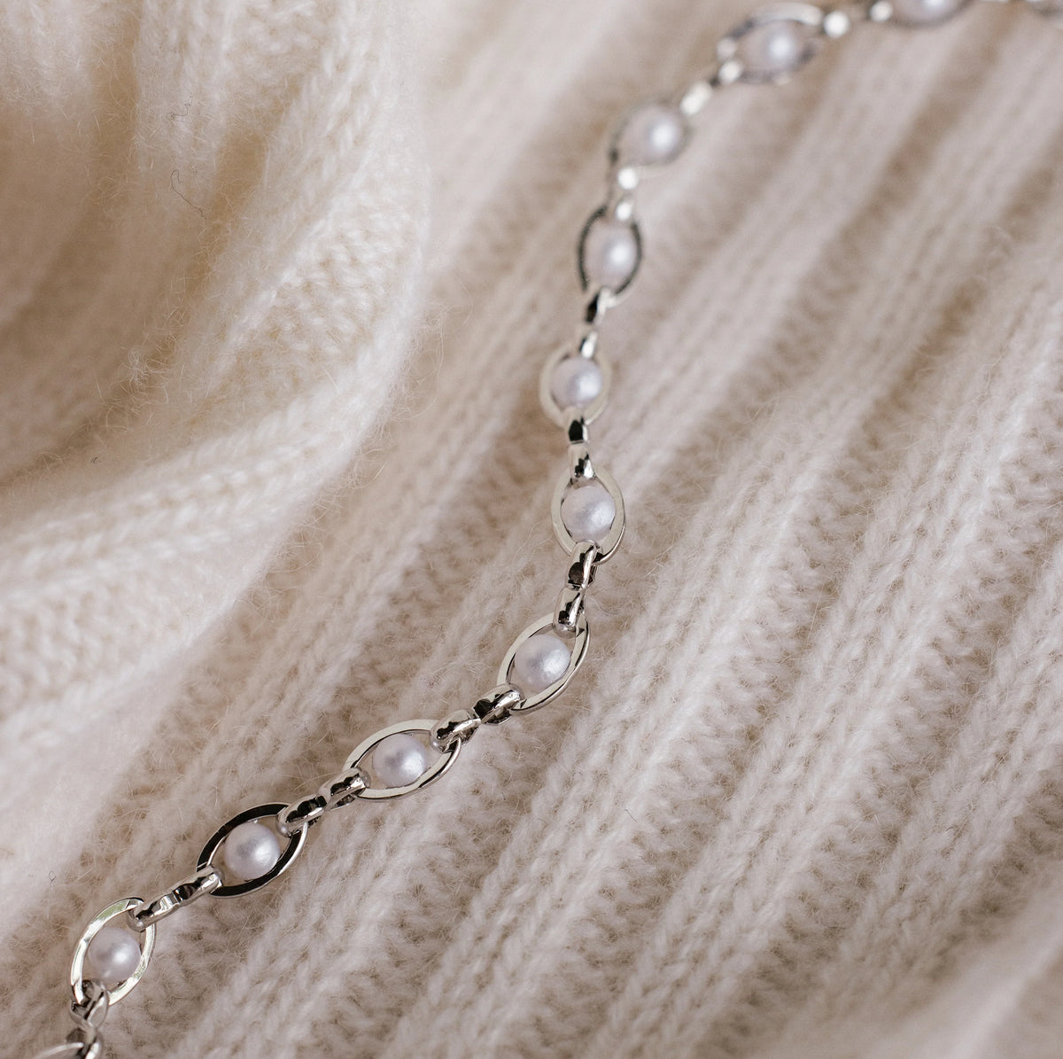 Eternity Pearl Bracelet Silver 18K Gold Plated