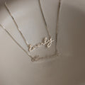 Callie Box Chain Name Necklace Silver 18K Gold Plated