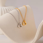 Rolo Heart Clasp Necklace Silver 18K Gold Plated