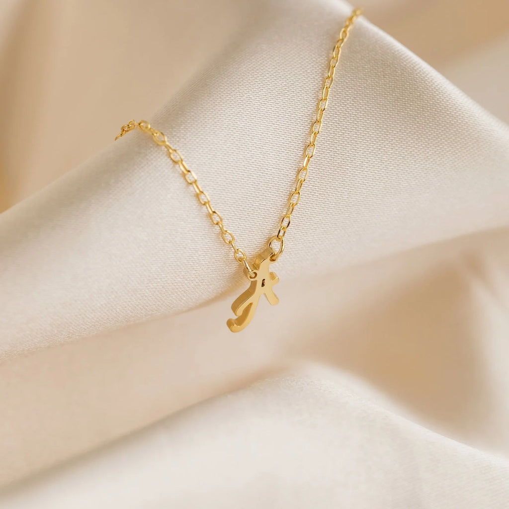 Grace Dainty Initial Necklace Silver 18K Gold Plated