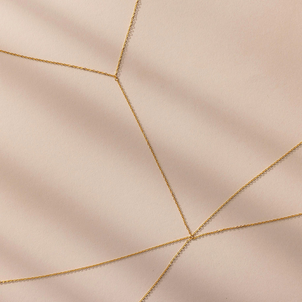 Dainty Layered Body Chain Silver 18K Gold Plated