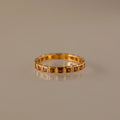 Eternity Bezel Garnet Ring Silver 18K Gold Plated