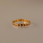Eternity Bezel Garnet Ring Silver 18K Gold Plated
