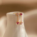 Mixed Pink Drop Earrings Silver 18K Gold Plated