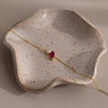Marquise Ruby & Pearl Bracelet Silver 18K Gold Plated