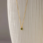 Jade Charm Necklace Silver 18K Gold Plated