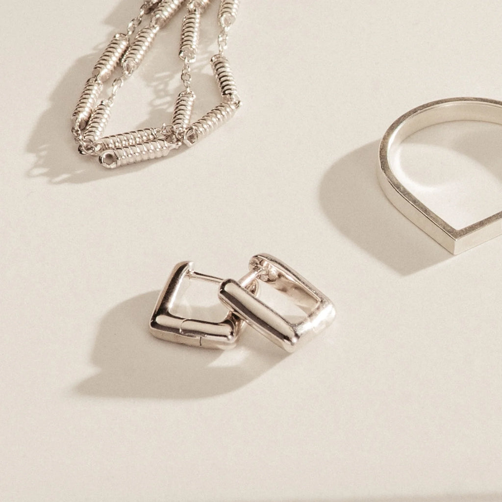 Kelsey Link Earrings Silver 18K Gold Plated