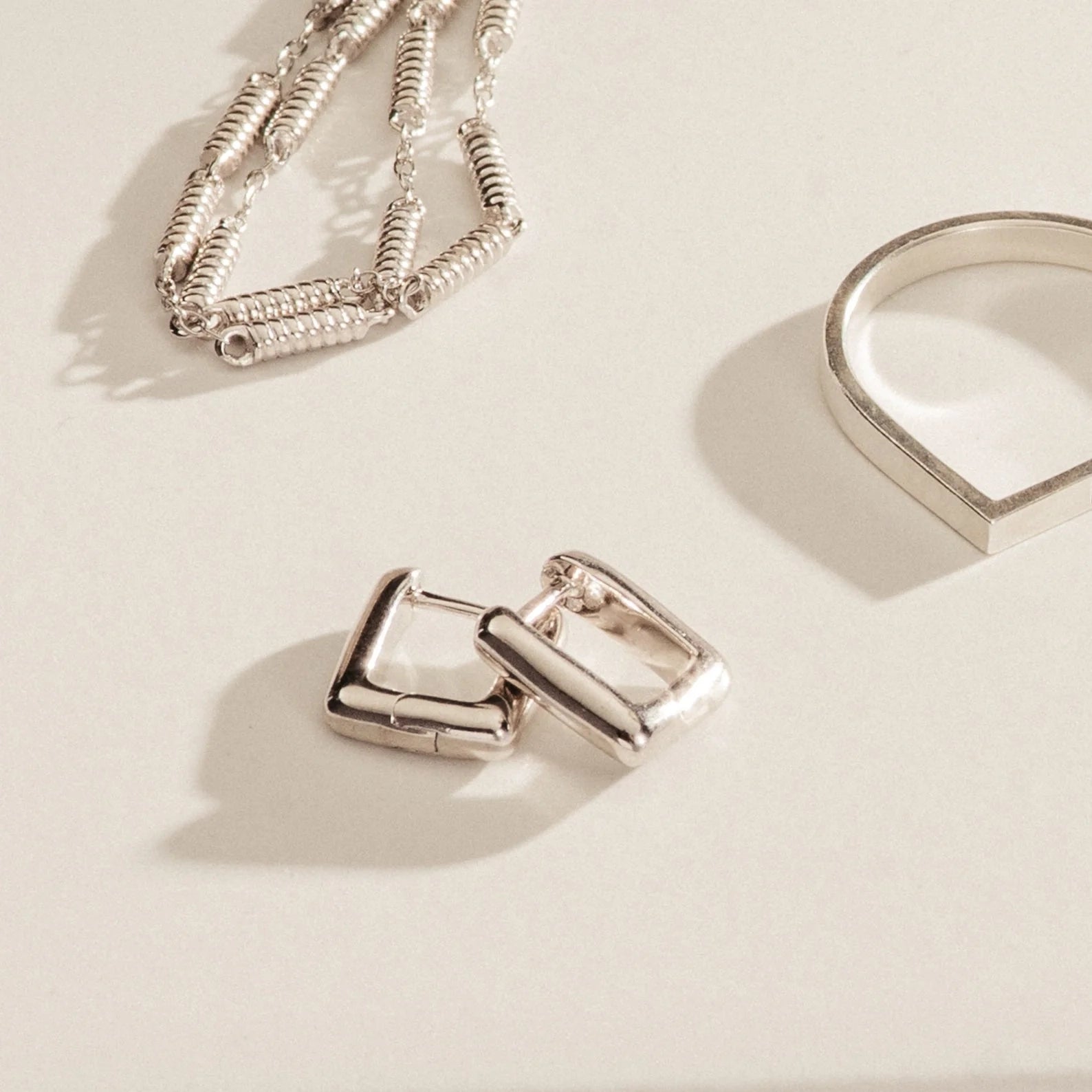 Kelsey Link Earrings Silver 18K Gold Plated