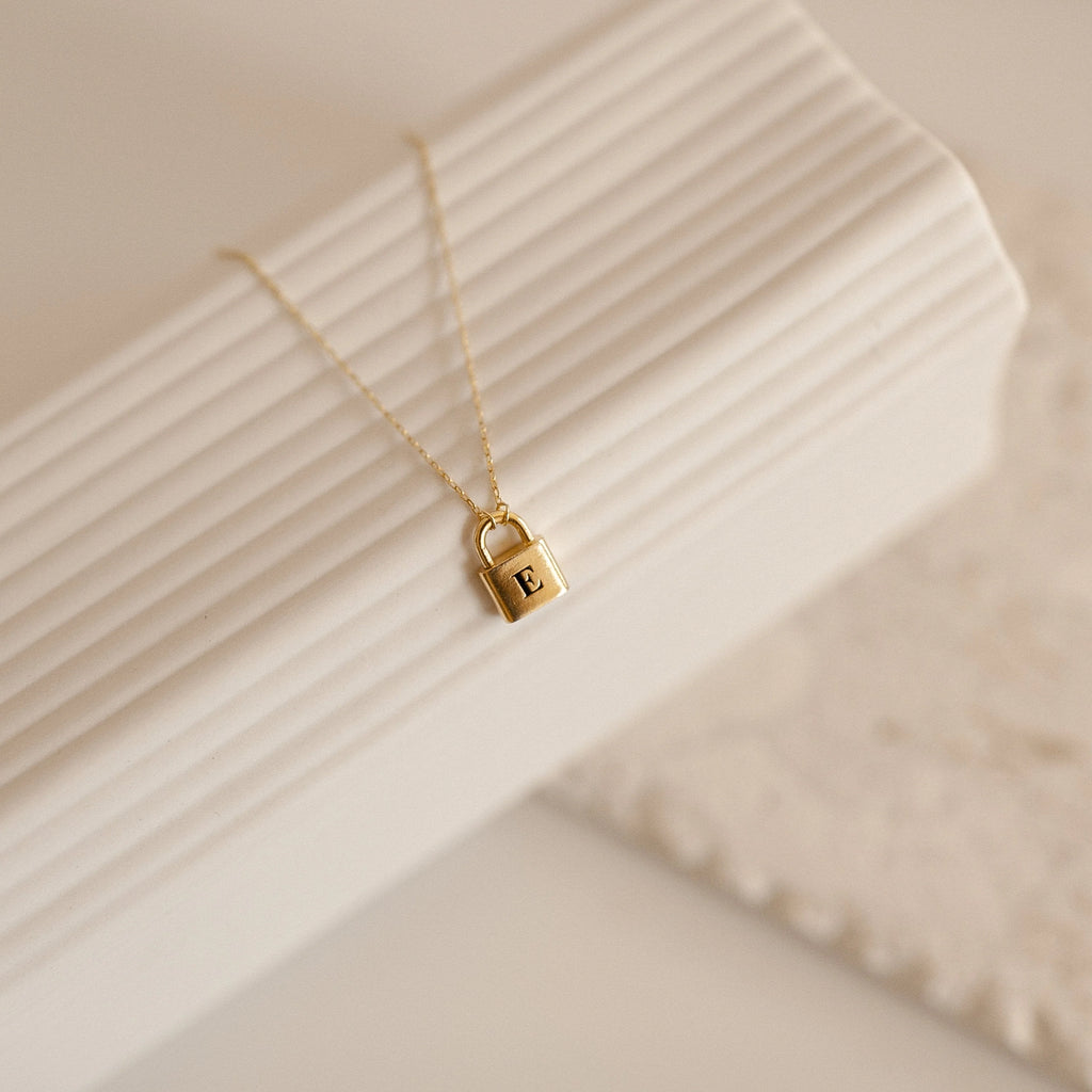 Padlock Necklace Silver 18K Gold Plated