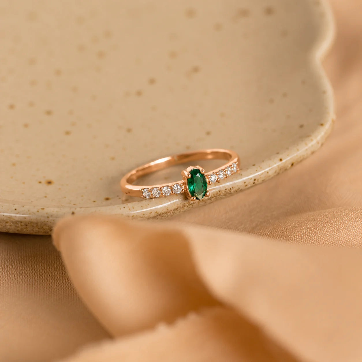 Eternal Elegance: The Pave Oval Birthstone Ring