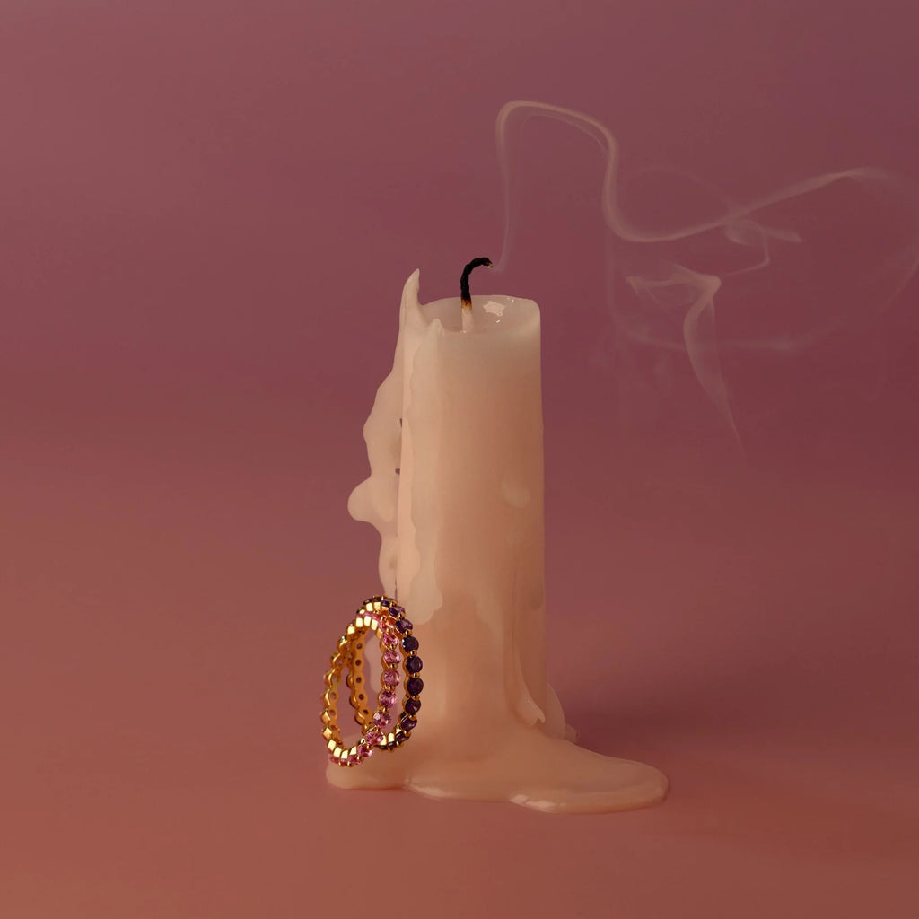 Lace Eternity Alexandrite Ring Silver 18K Gold Plated