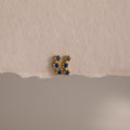 Sapphire Cluster Flat Back Studs Silver 18K Gold Plated