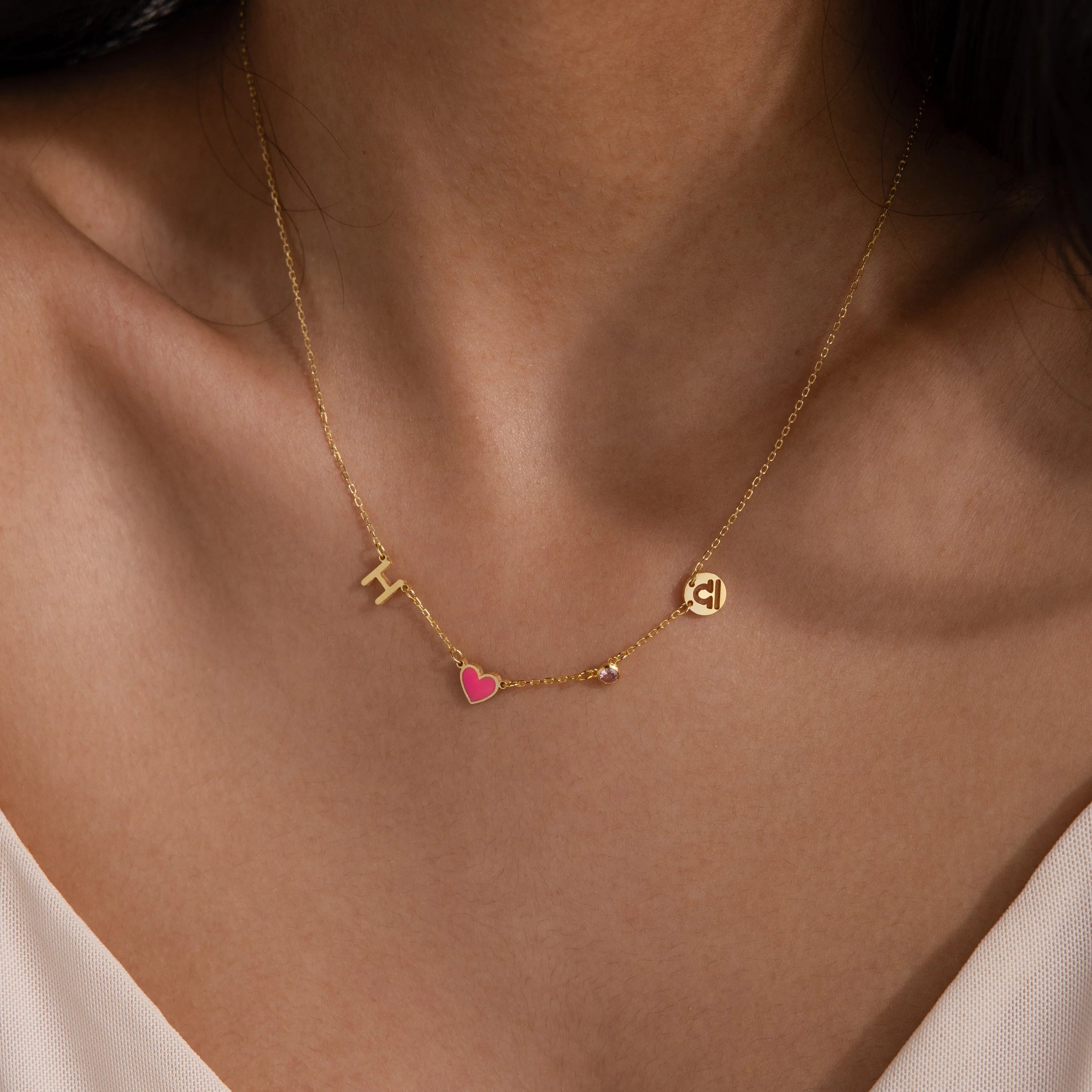 Dainty Space Charm Necklace Silver 18K Gold Plated