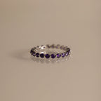 Lace Eternity Amethyst Ring Silver 18K Gold Plated