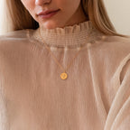 Bee Coin Necklace Silver 18K Gold Plated