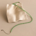 Aventurine Beads Choker Necklace Silver 18K Gold Plated