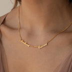Carrie Multiple Name Curb Chain Necklace Silver 18K Gold Plated