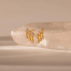 Diamond Raindrop Studs Silver 18K Gold Plated