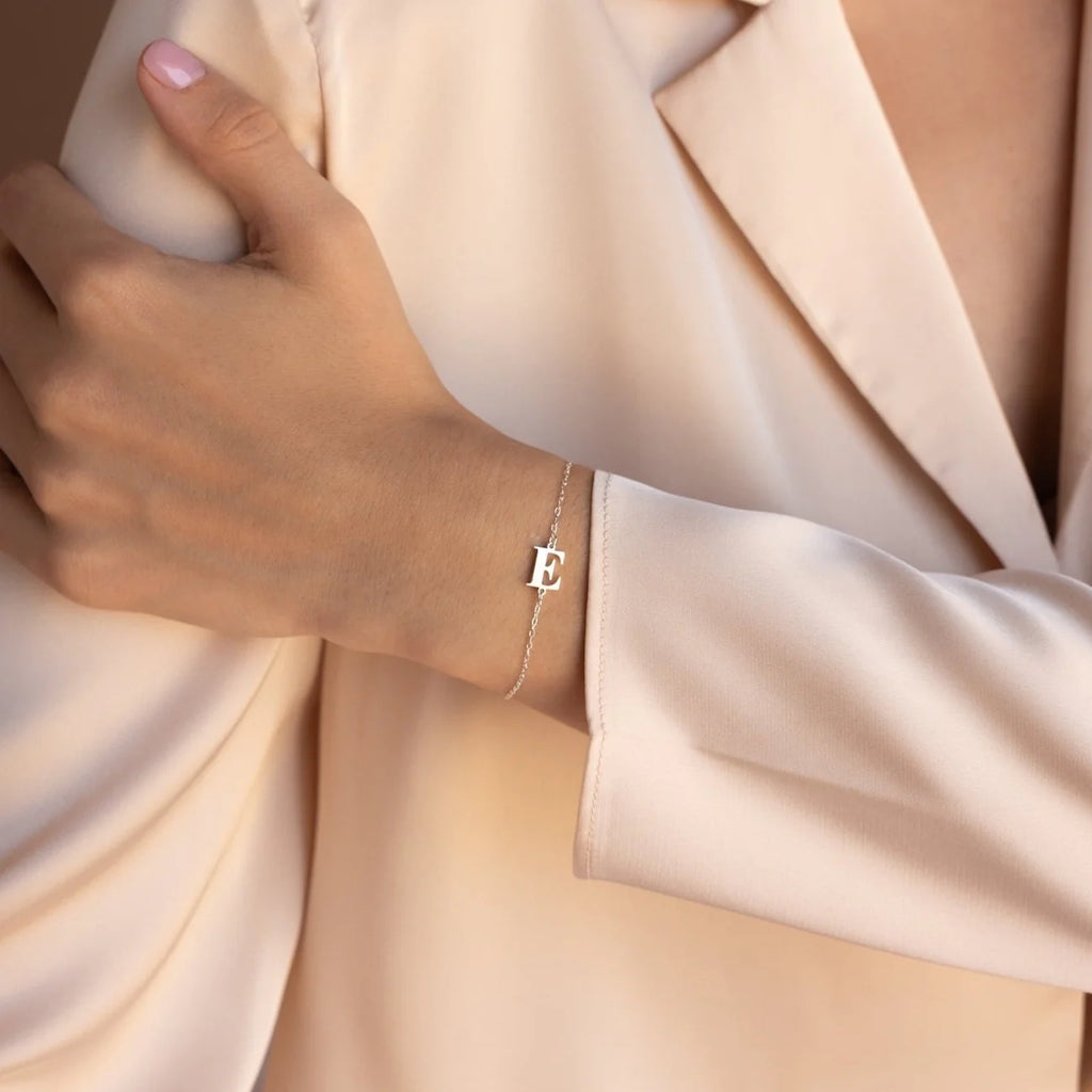 Newsletter Initial Bracelet Silver 18K Gold Plated