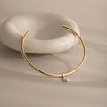 Pearl Cuff Choker Necklace Silver 18K Gold Plated