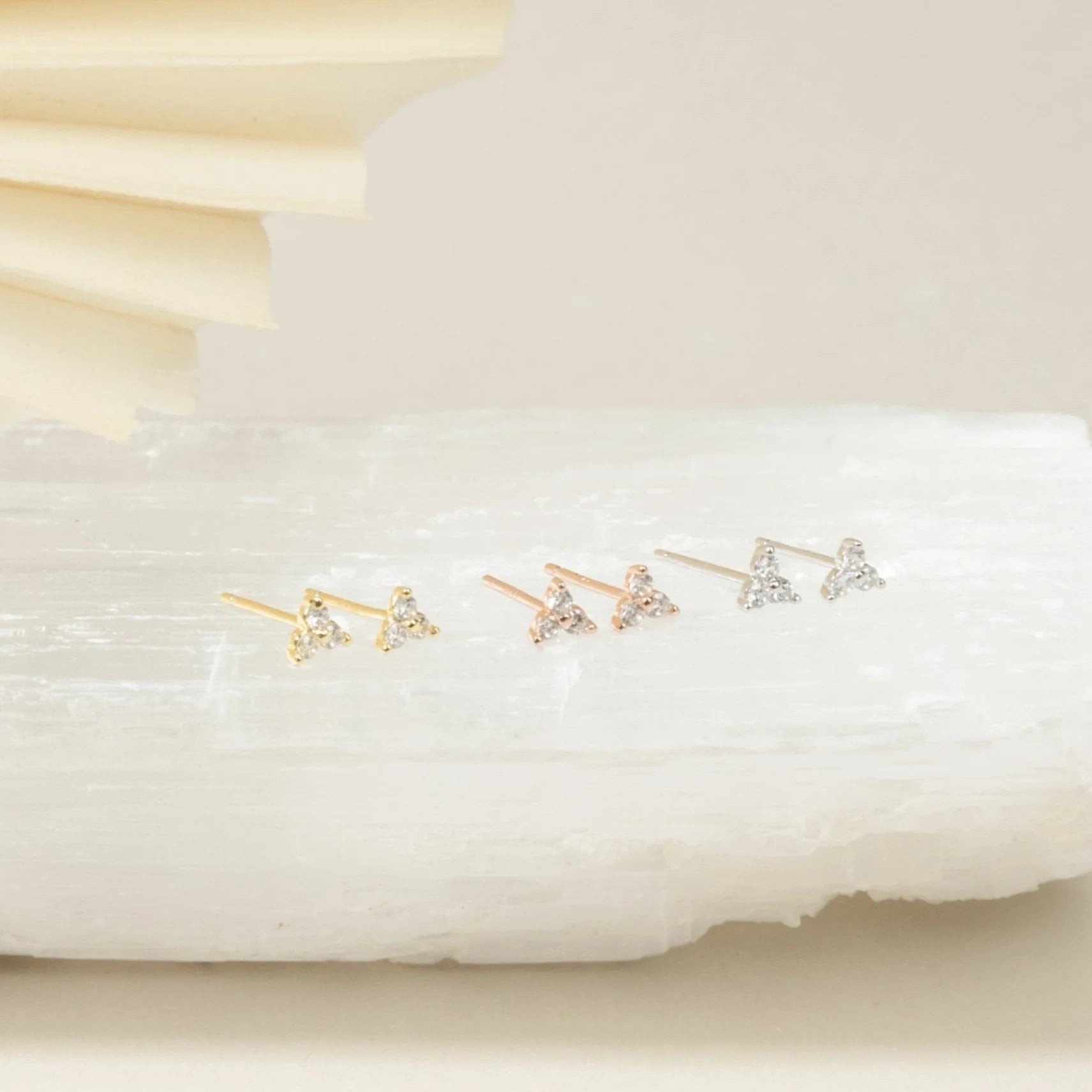 Mini Diamonds Studs Silver 18K Gold Plated