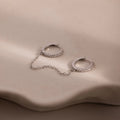 Pave Duo Chain Earring Silver 18K Gold Plated