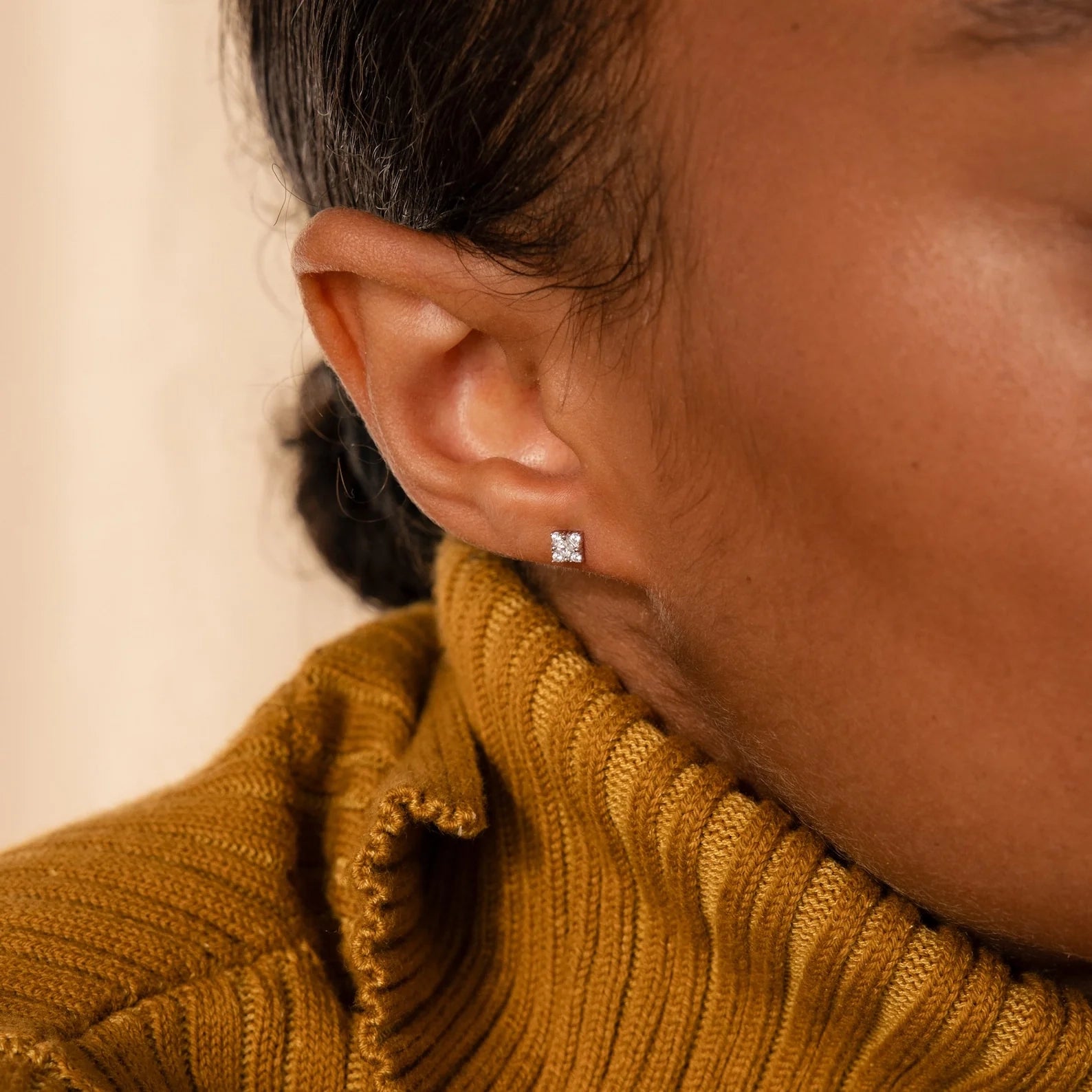 Daydreamer Diamond Studs Silver 18K Gold Plated