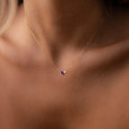 Marquise Sapphire & Pearl Necklace Silver 18K Gold Plated