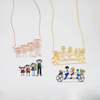 Kids Drawing Necklace Silver 18K Gold Plated