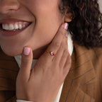 Toi et Moi Pear Birthstone Ring Silver 18K Gold Plated