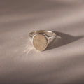 Organic Fingerprint Signet Ring Silver 18K Gold Plated