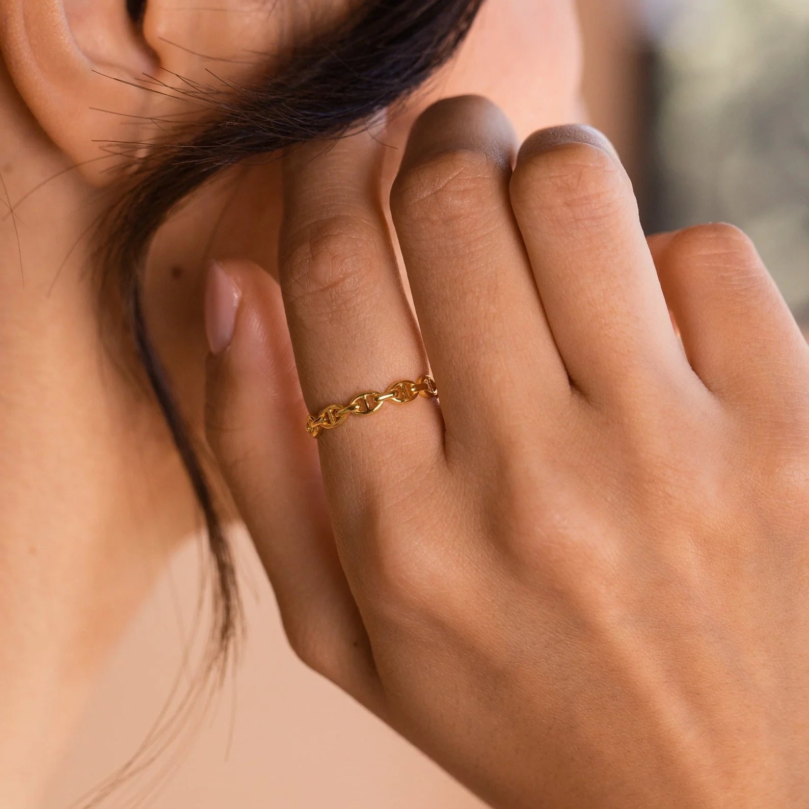 Reese Link Ring Silver 18K Gold Plated