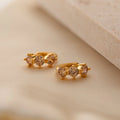 Triple Topaz Huggies Silver 18K Gold Plated