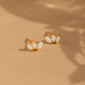 Opal Marquise Studs Silver 18K Gold Plated