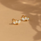Opal Marquise Studs Silver 18K Gold Plated