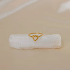 Love Heart Knot Ring Silver 18K Gold Plated