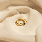 Diamond Onyx Ring Set Silver 18K Gold Plated