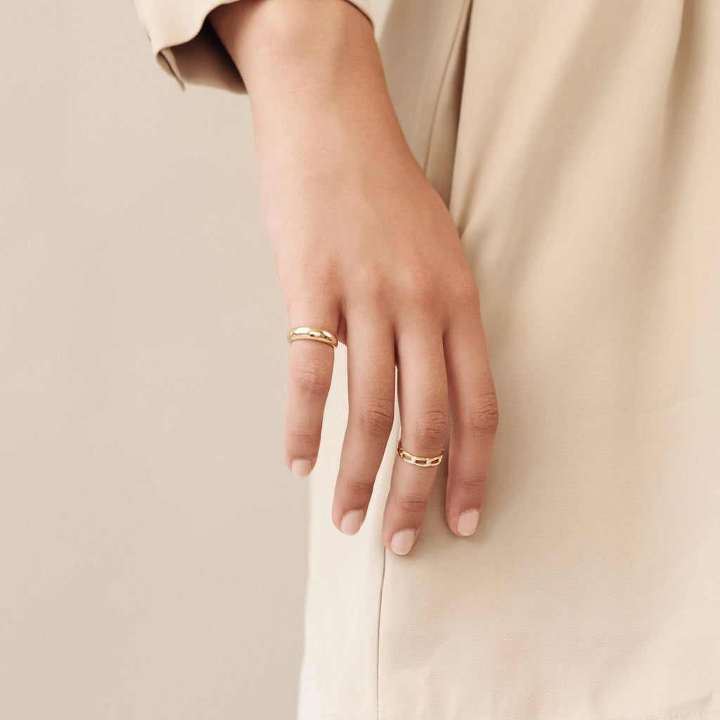 Dome Ring Silver 18K Gold Plated