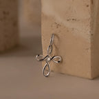 Diamond Infinity Cross Charm Silver 18K Gold Plated