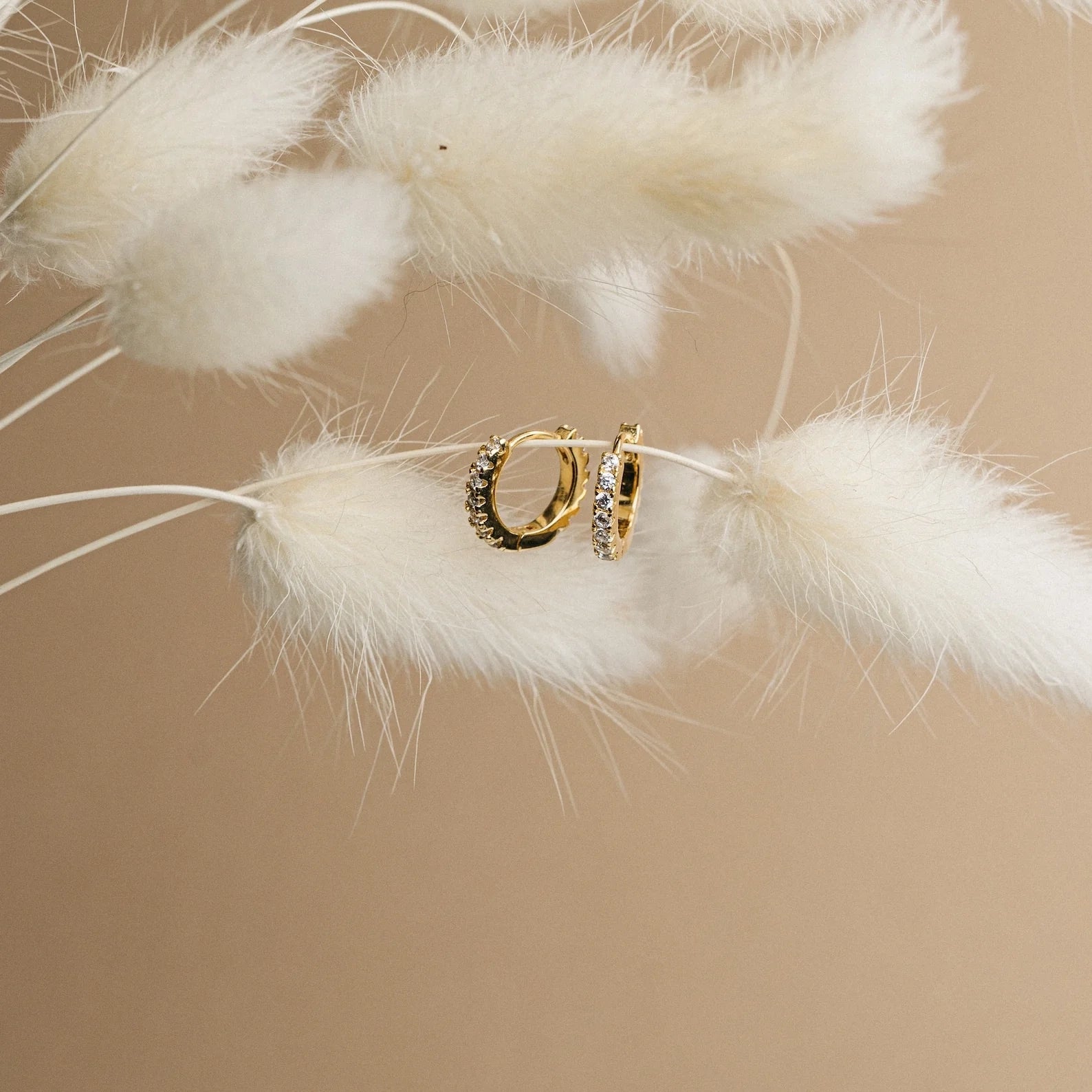 Coco Pave Huggies Silver 18K Gold Plated