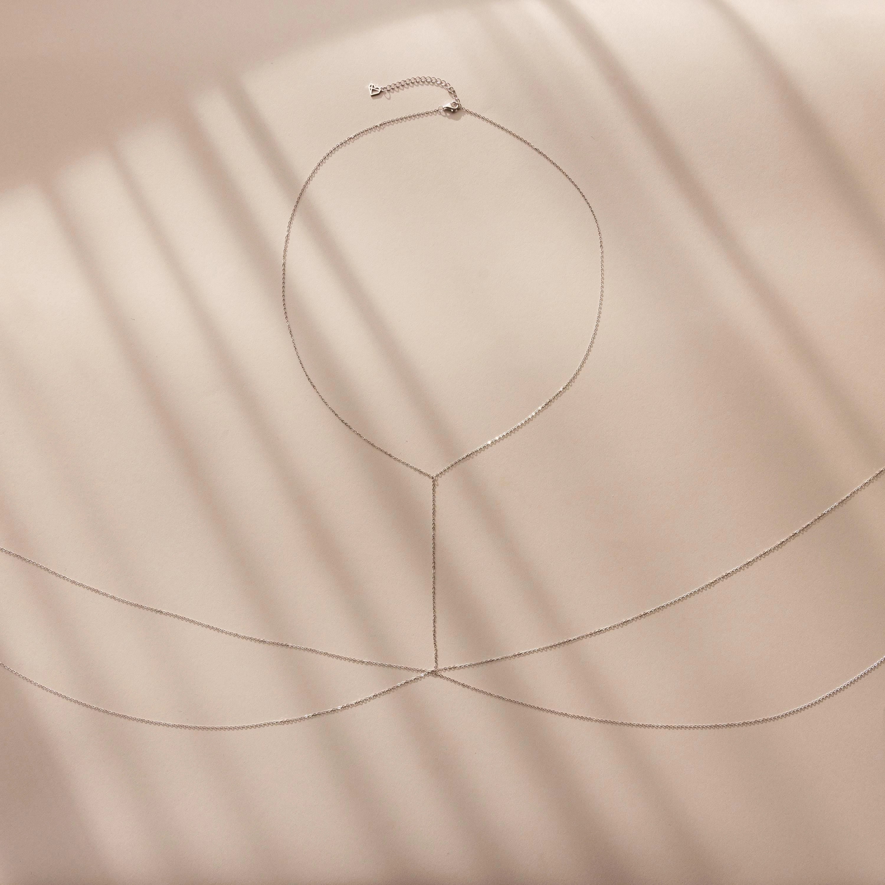 Dainty Layered Body Chain Silver 18K Gold Plated