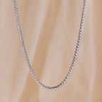 Diamonds 3 Prong Tennis Necklace Silver 18K Gold Plated