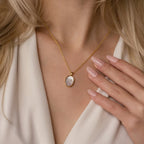 Pearl Rose Necklace Silver 18K Gold Plated